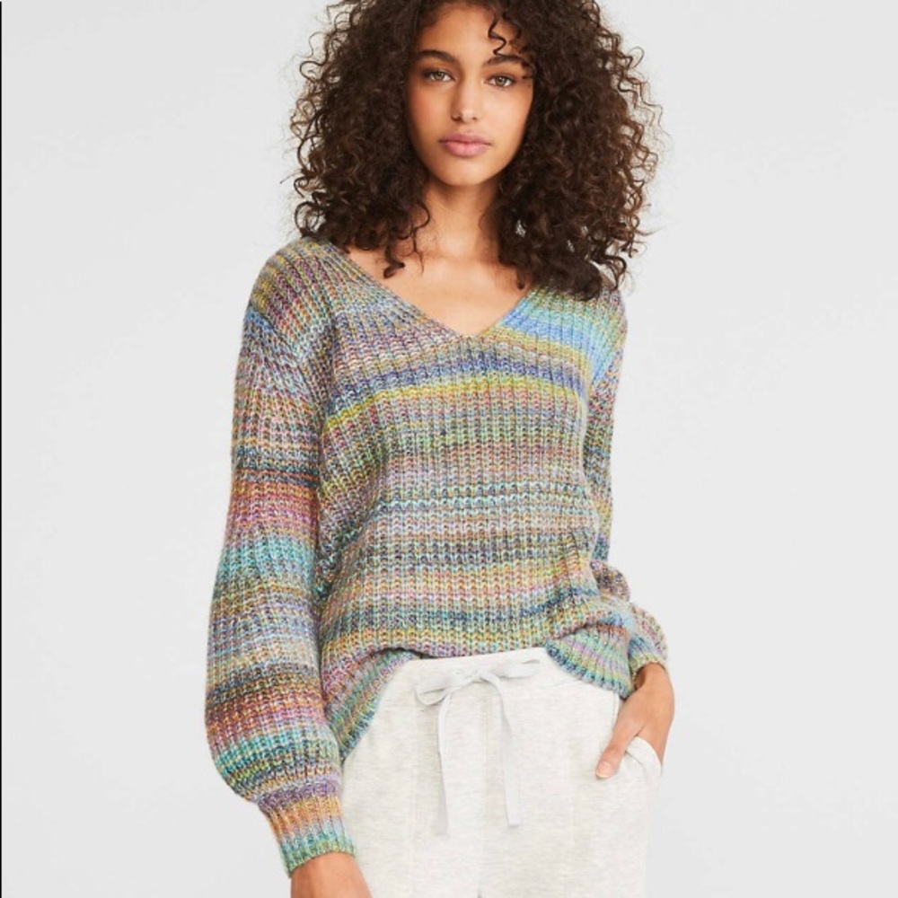 LOFT Lou & Grey Rainbow Stripe Sweater